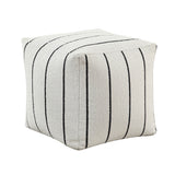 Easley Black/White Stripe Jacquard Pouf from Homelegance - Luna Furniture