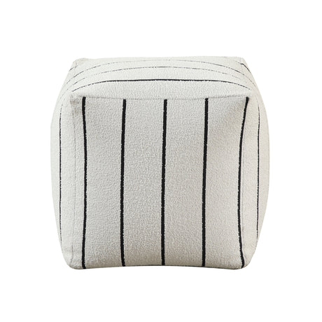 Easley Black/White Stripe Jacquard Pouf from Homelegance - Luna Furniture
