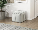 Easley Black/White Stripe Jacquard Pouf from Homelegance - Luna Furniture