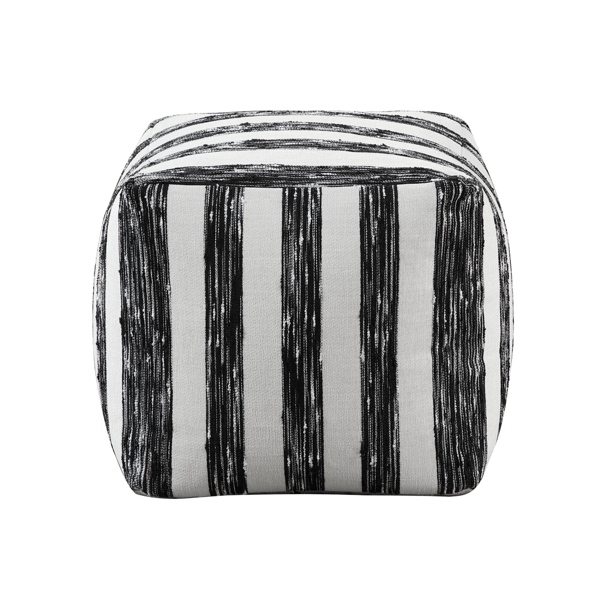 Easley Black/White Jacquard Pouf from Homelegance - Luna Furniture