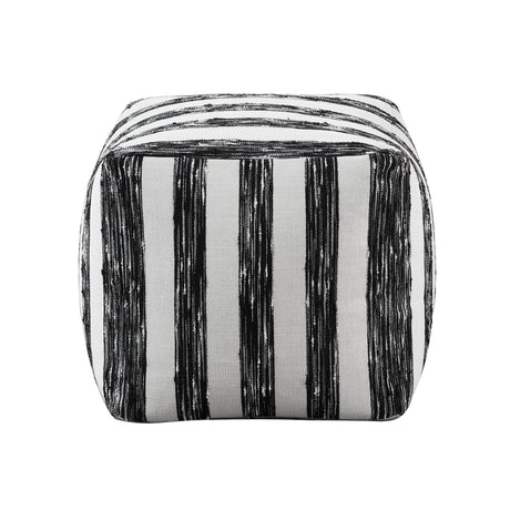 Easley Black/White Jacquard Pouf from Homelegance - Luna Furniture