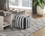 Easley Black/White Jacquard Pouf from Homelegance - Luna Furniture