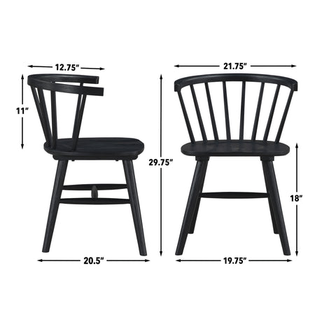 Willow Solid Wood Dining Chair, Black from Steve Silver - Luna Furniture