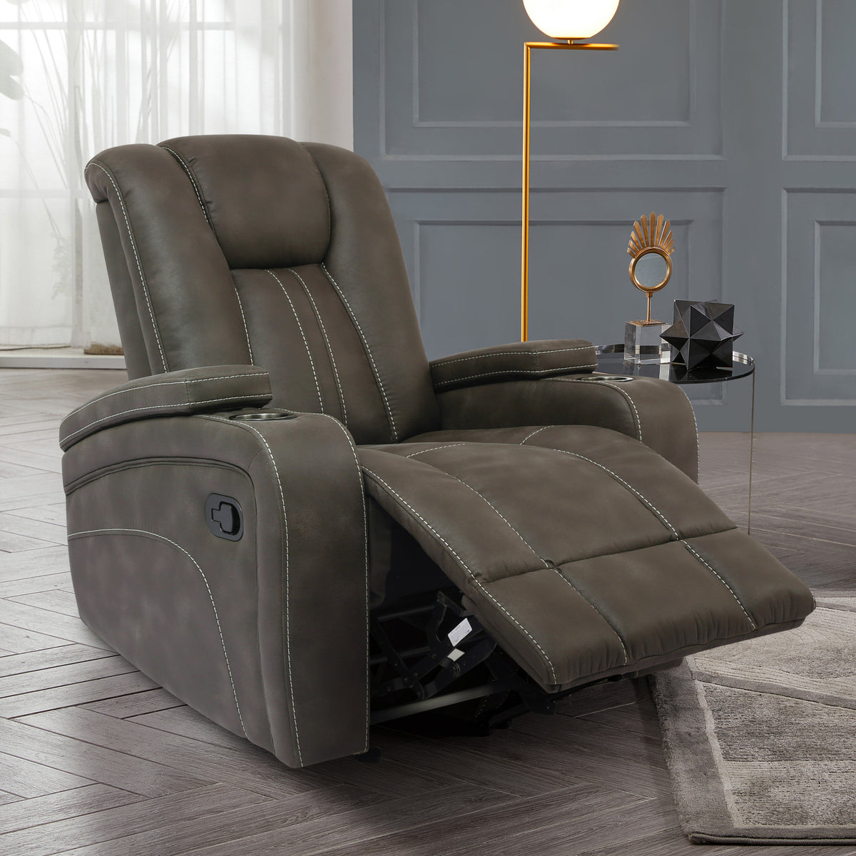 Marlow Charcoal Manual Recliner from Steve Silver - Luna Furniture