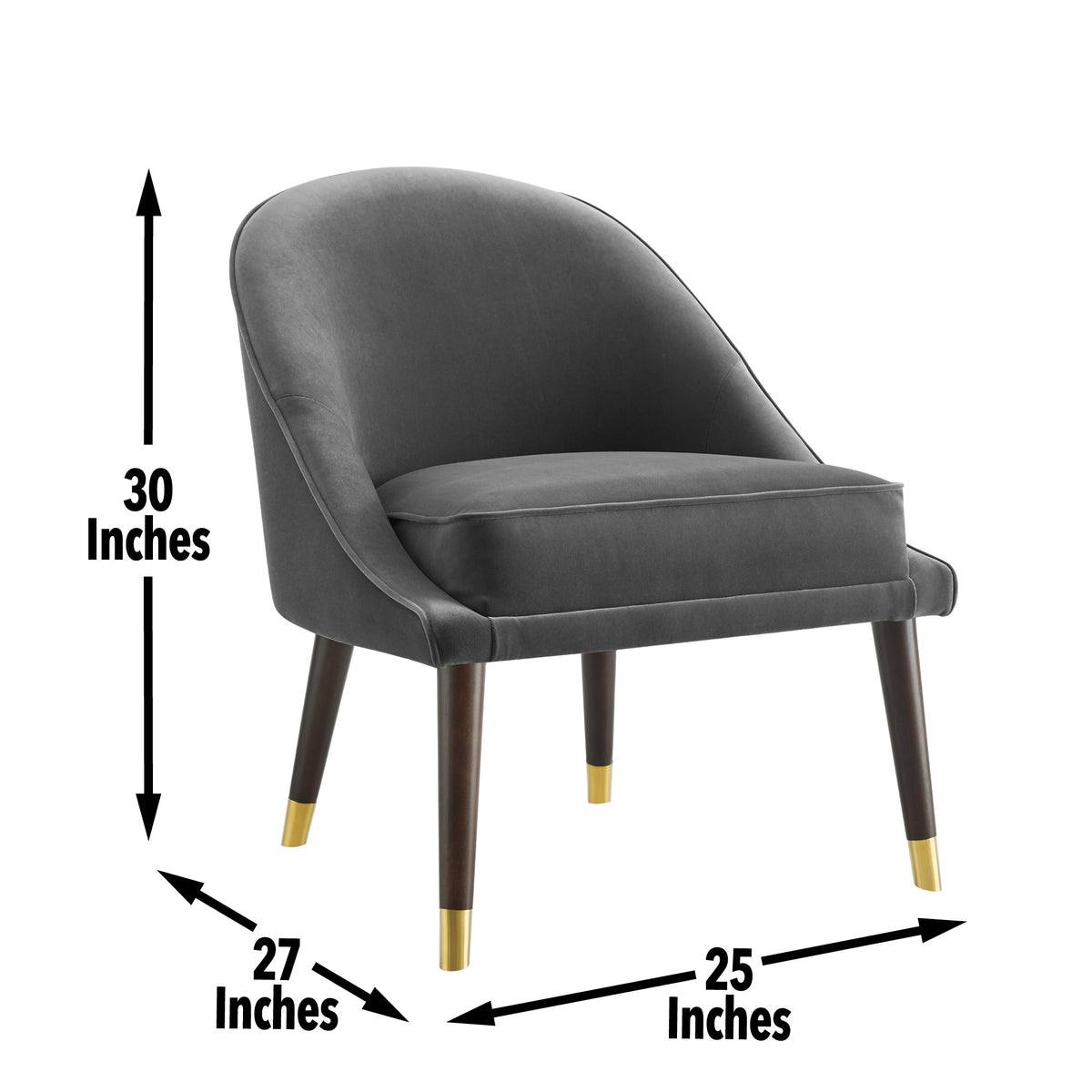 Avalon Charcoal Velvet Accent Chair from Steve Silver - Luna Furniture