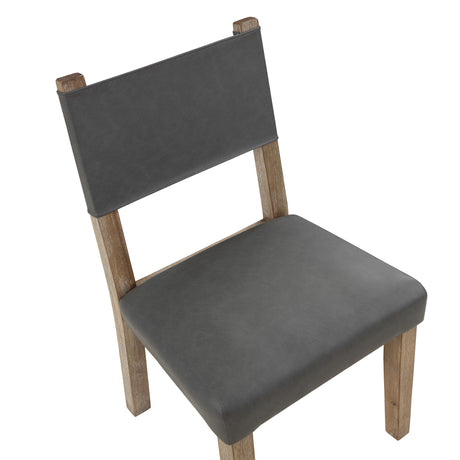 Aubrey Driftwood/Gray Vegan Leather Side Chair, Set of 2 from Steve Silver - Luna Furniture