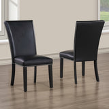 Artemis Black 5-Piece 70" Rectangle Gray Marble Table with 4 Black Vegan Leather Chairs from Steve Silver - Luna Furniture