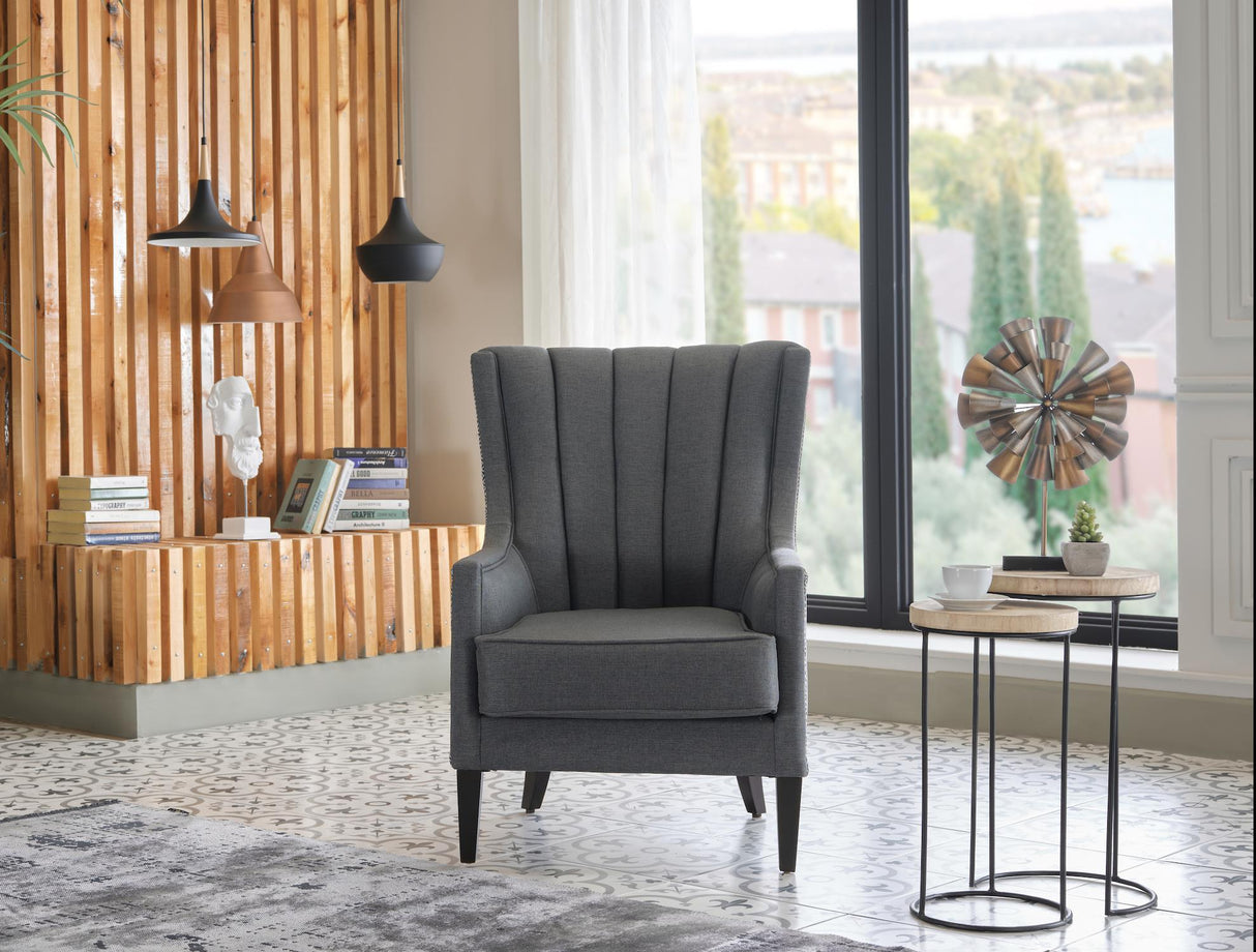 Palmer Corvet Anthracite Accent Armchair from Bellona - Luna Furniture