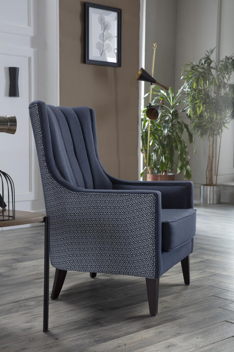 Palmer Corvet Navy Accent Armchair from Bellona - Luna Furniture