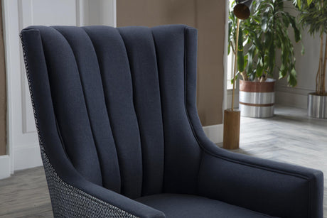 Palmer Corvet Navy Accent Armchair from Bellona - Luna Furniture