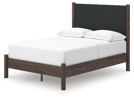 Pamytta Brown Full Upholstered Panel Platform Bed from Ashley - Luna Furniture