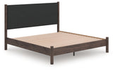Pamytta Brown King Upholstered Panel Platform Bed from Ashley - Luna Furniture