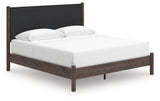 Pamytta Brown King Upholstered Panel Platform Bed from Ashley - Luna Furniture