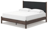 Pamytta Brown King Upholstered Panel Platform Bed from Ashley - Luna Furniture