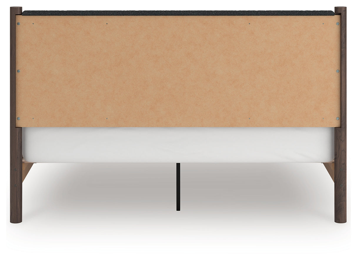 Pamytta Brown King Upholstered Panel Platform Bed from Ashley - Luna Furniture