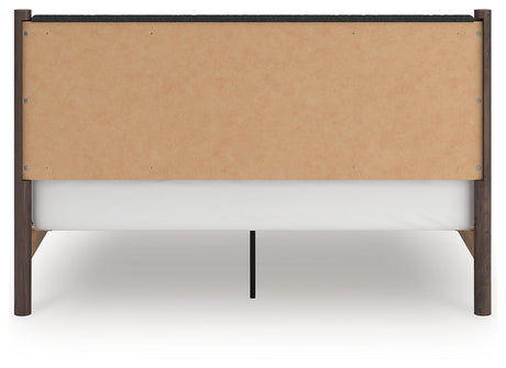 Pamytta Brown King Upholstered Panel Platform Bed from Ashley - Luna Furniture