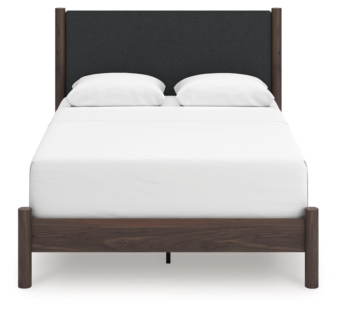Pamytta Brown Queen Upholstered Panel Bed from Ashley - Luna Furniture