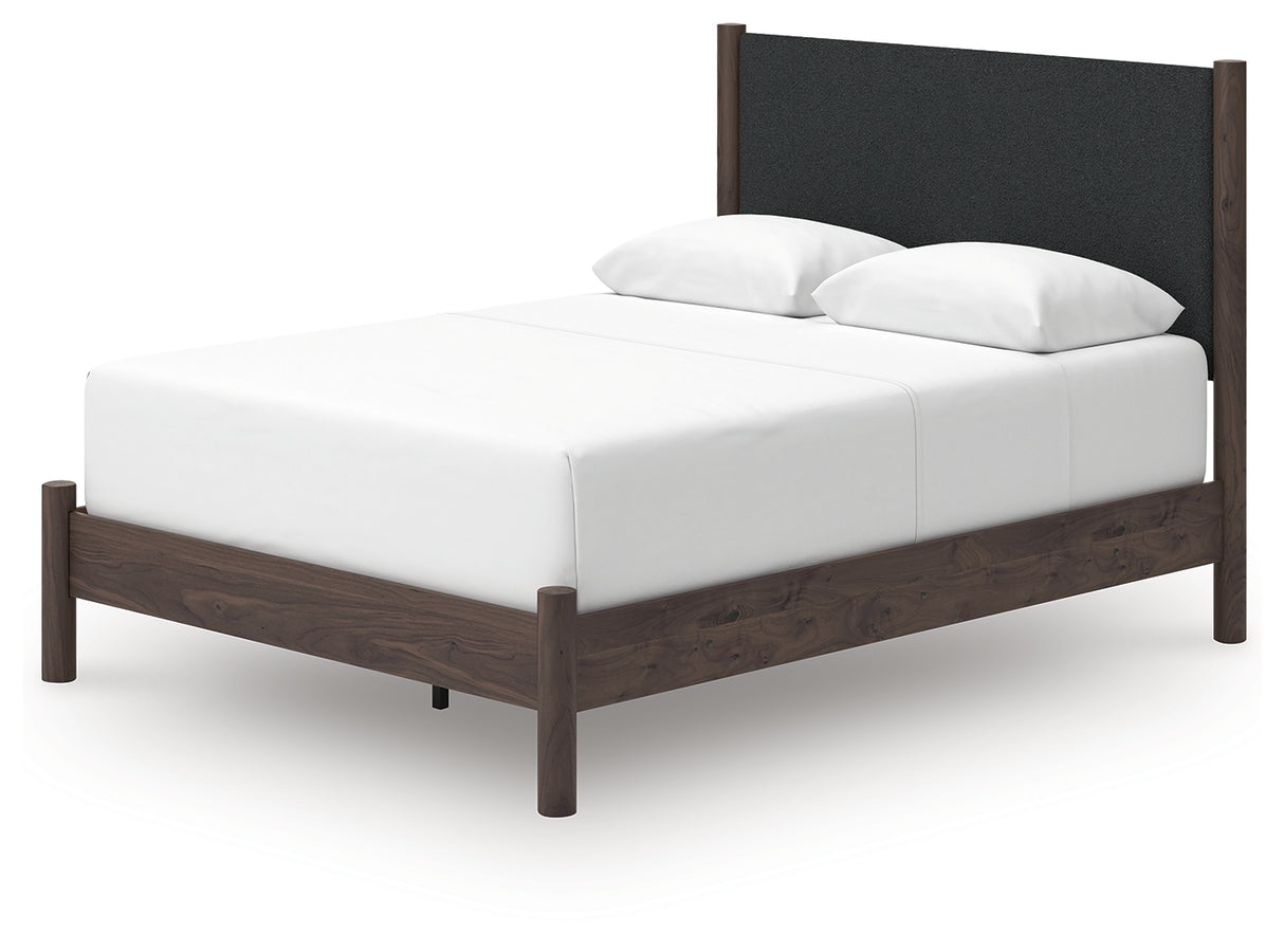 Pamytta Brown Queen Upholstered Panel Bed from Ashley - Luna Furniture