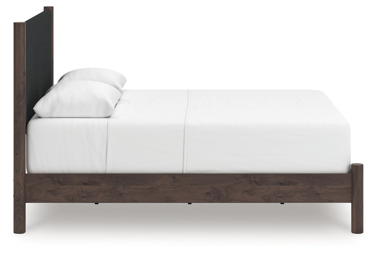 Pamytta Brown Queen Upholstered Panel Bed from Ashley - Luna Furniture