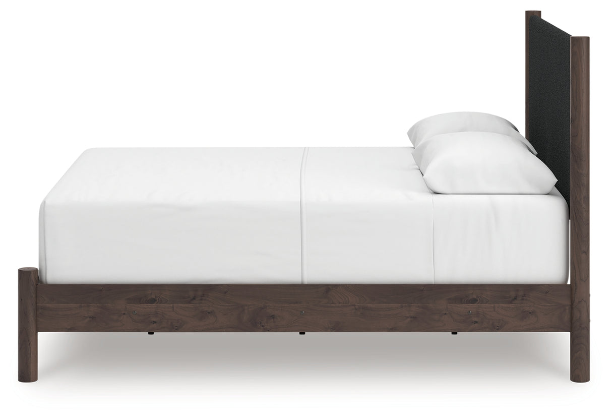 Pamytta Brown Queen Upholstered Panel Bed from Ashley - Luna Furniture
