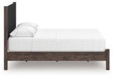 Pamytta Brown Queen Upholstered Panel Platform Bed from Ashley Furniture - Luna Furniture