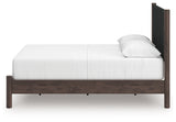 Pamytta Brown Queen Upholstered Panel Platform Bed from Ashley Furniture - Luna Furniture