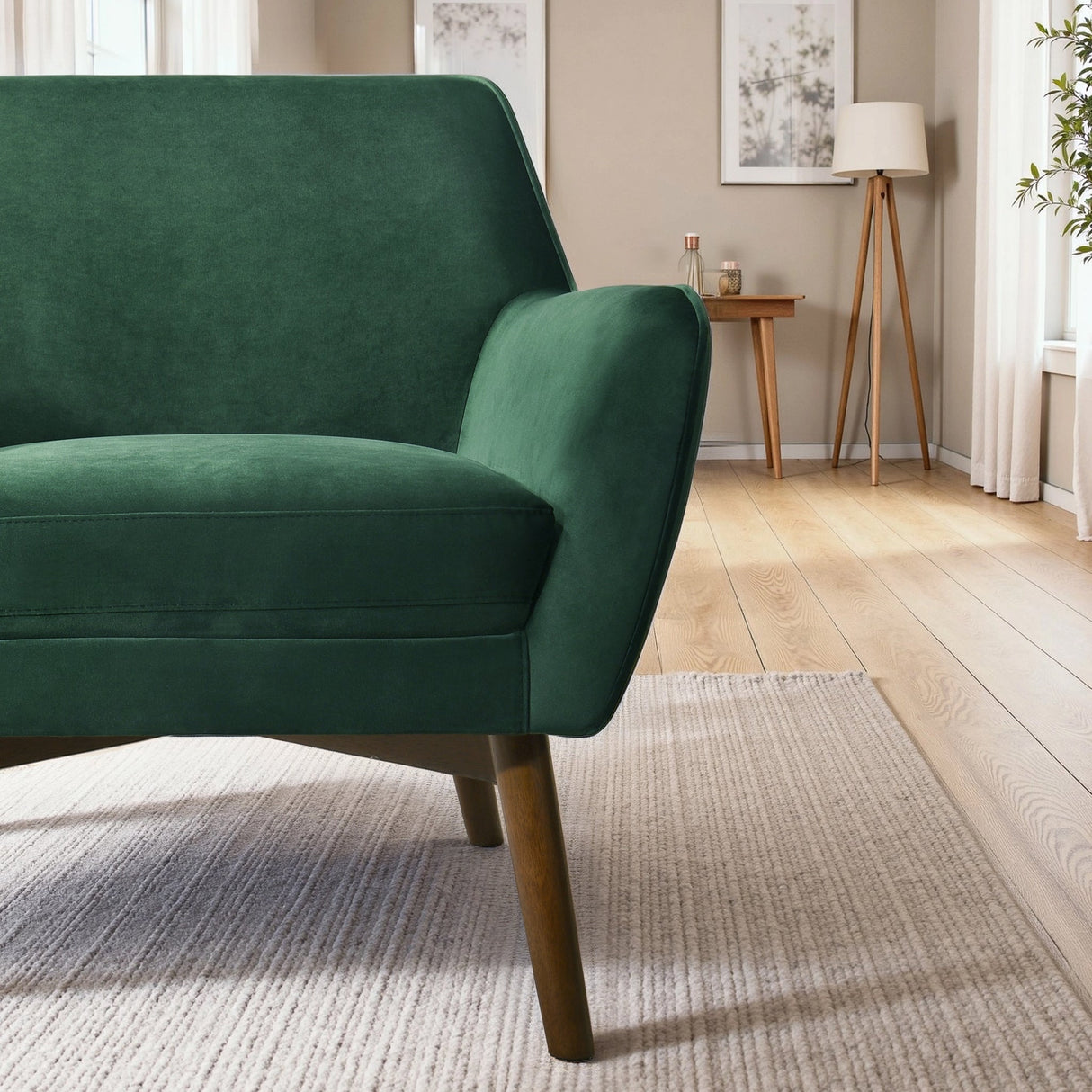 Panom Forest Green Velvet Lounge Chair from Midinmod - Luna Furniture