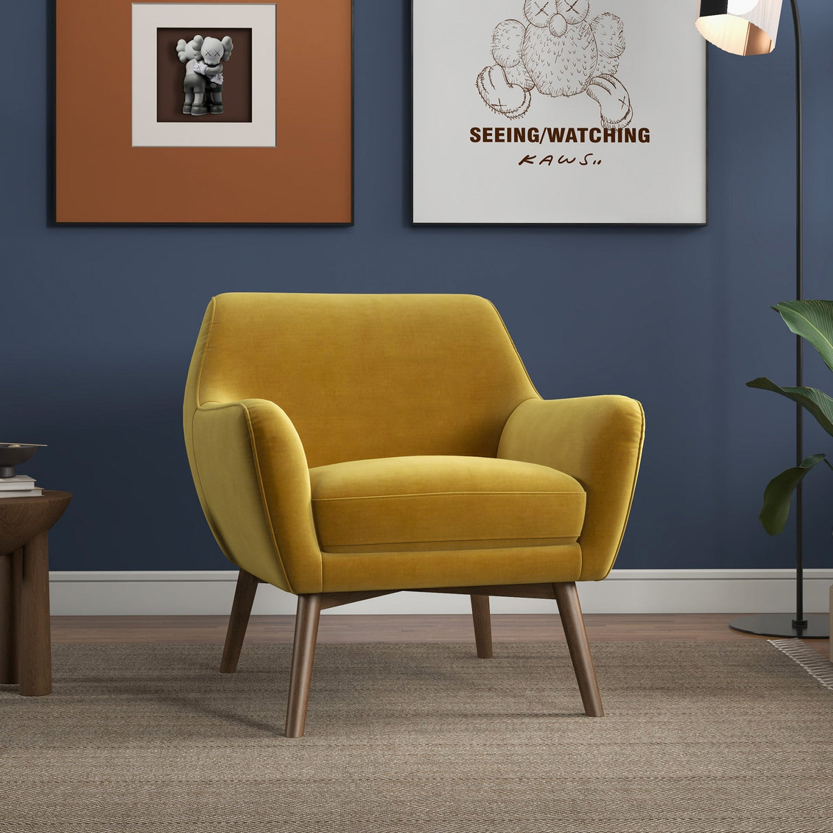 Panom Gold Velvet Lounge Chair from Midinmod - Luna Furniture