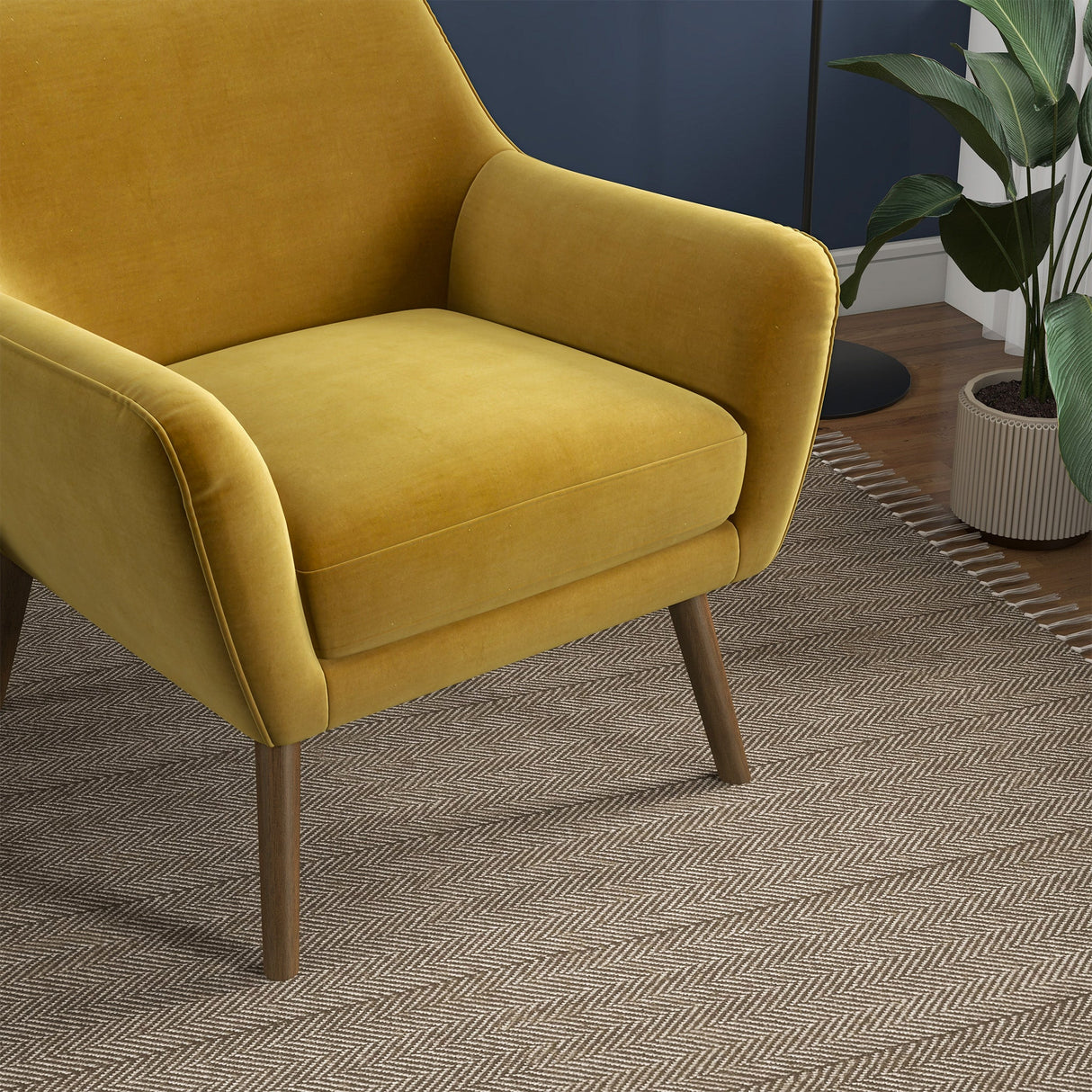 Panom Gold Velvet Lounge Chair from Midinmod - Luna Furniture
