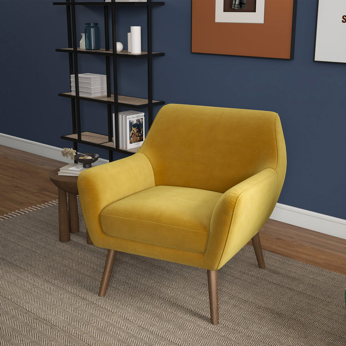 Panom Gold Velvet Lounge Chair from Midinmod - Luna Furniture