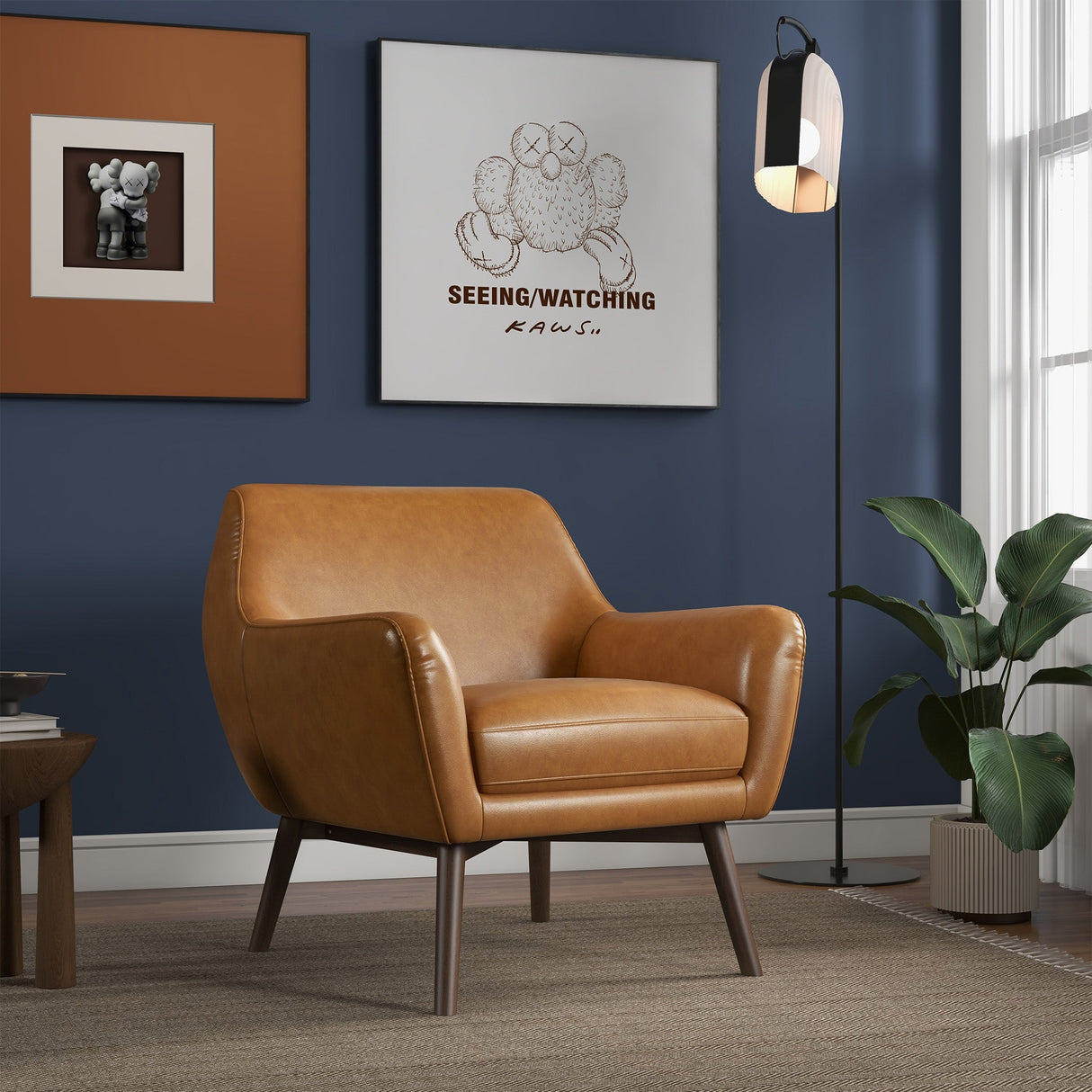 Panom Tan Leather Lounge Chair from Midinmod - Luna Furniture