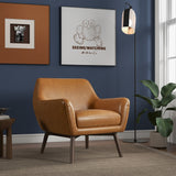 Panom Tan Leather Lounge Chair from Midinmod - Luna Furniture
