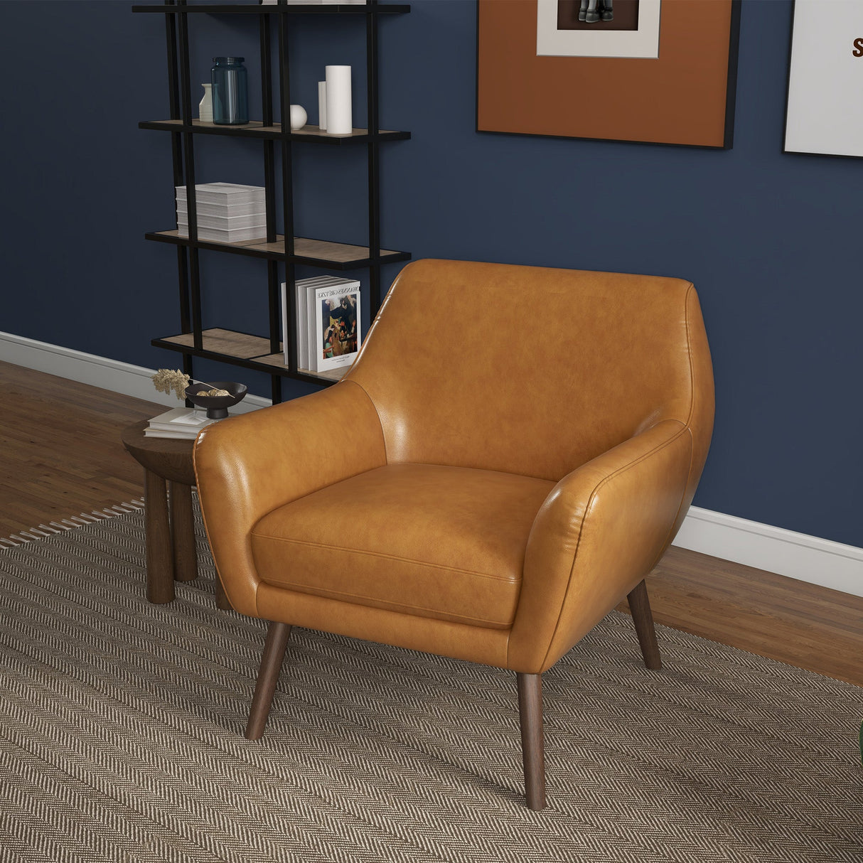Panom Tan Leather Lounge Chair from Midinmod - Luna Furniture