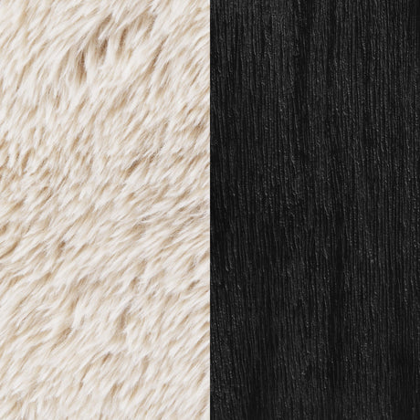 Paquet Latte Faux Fur Solid Wood Arm Chair from Coaster - Luna Furniture