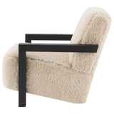 Paquet Latte Faux Fur Solid Wood Arm Chair from Coaster - Luna Furniture