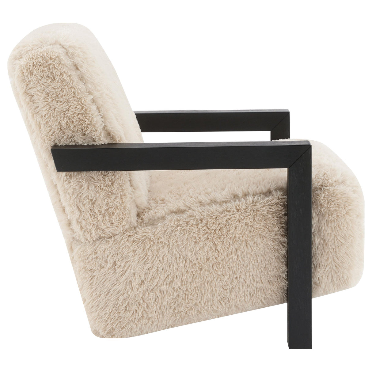 Paquet Latte Faux Fur Solid Wood Arm Chair from Coaster - Luna Furniture