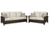 Paradise Trail Outdoor Sofa and Loveseat in Medium Brown from Ashley - Luna Furniture