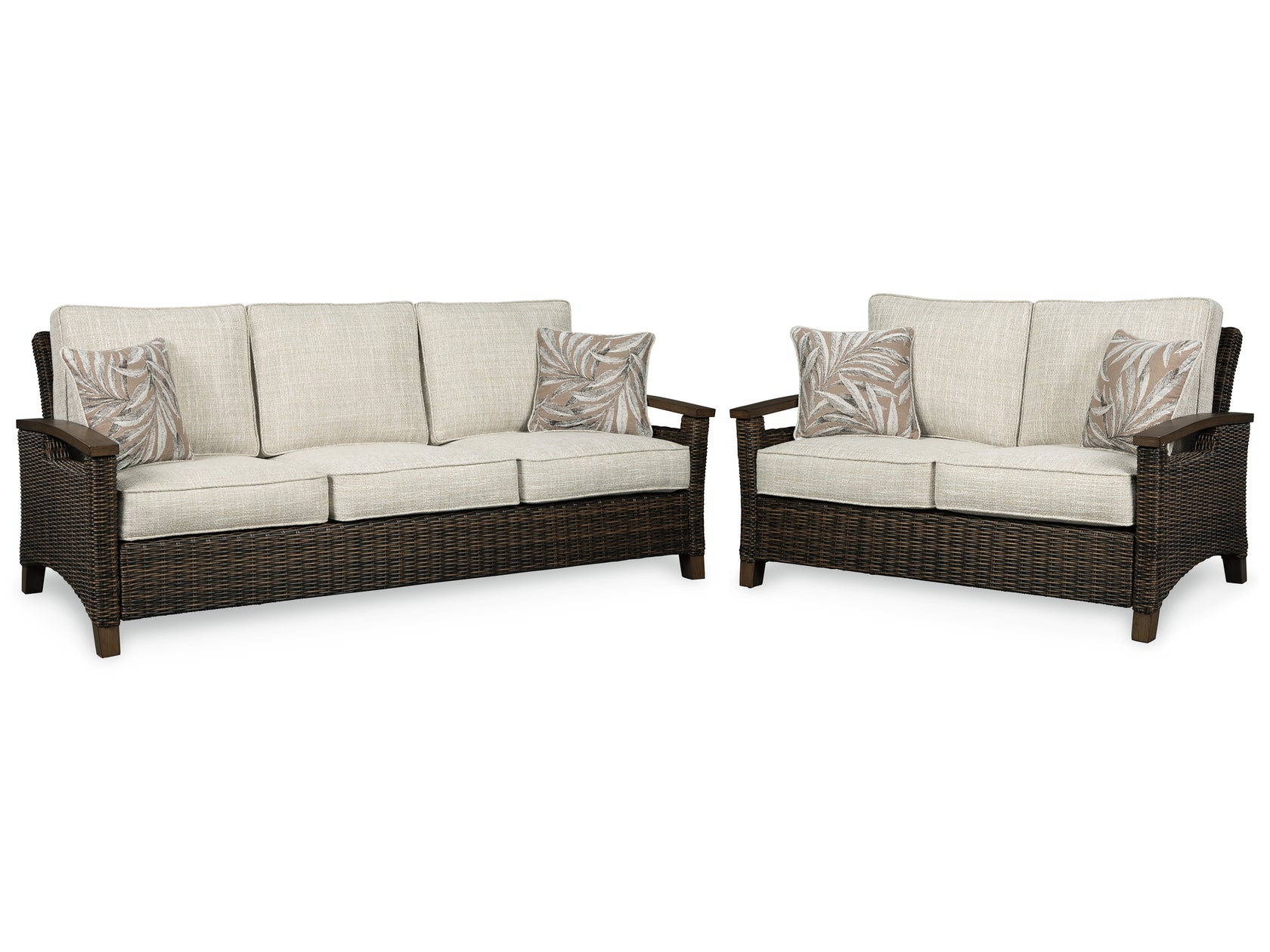 Paradise Trail Outdoor Sofa and Loveseat in Medium Brown from Ashley - Luna Furniture