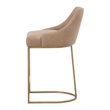 Parissa Counter Stool in Ivanhoe Toast, Brushed Gold, Set of 2 from Essentials For Living - Luna Furniture