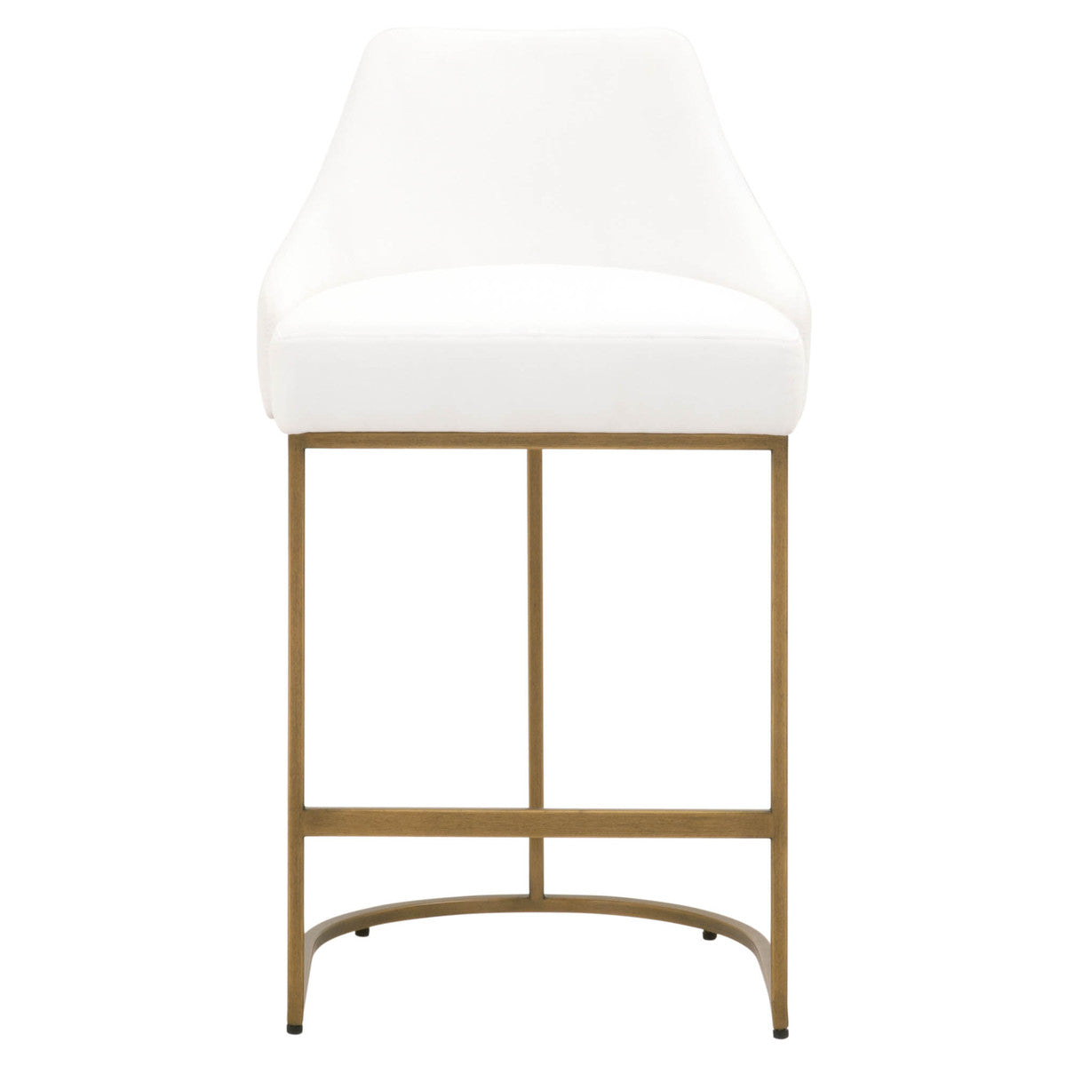Parissa Counter Stool in Livesmart Peyton-Pearl, Brushed Gold, Set of 2 from Essentials For Living - Luna Furniture