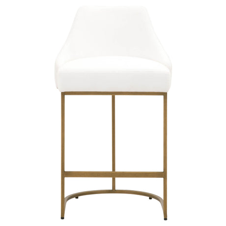 Parissa Counter Stool in Livesmart Peyton-Pearl, Brushed Gold, Set of 2 from Essentials For Living - Luna Furniture