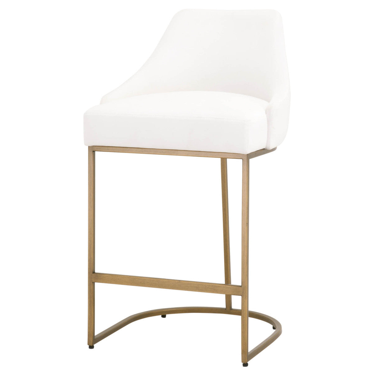 Parissa Counter Stool in Livesmart Peyton-Pearl, Brushed Gold, Set of 2 from Essentials For Living - Luna Furniture