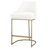 Parissa Counter Stool in Livesmart Peyton-Pearl, Brushed Gold, Set of 2 from Essentials For Living - Luna Furniture