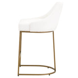 Parissa Counter Stool in Livesmart Peyton-Pearl, Brushed Gold, Set of 2 from Essentials For Living - Luna Furniture