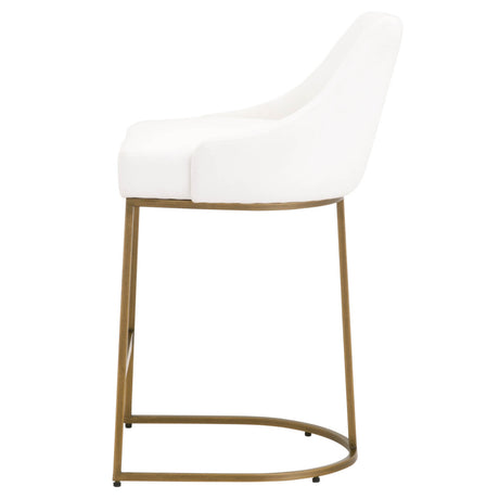 Parissa Counter Stool in Livesmart Peyton-Pearl, Brushed Gold, Set of 2 from Essentials For Living - Luna Furniture