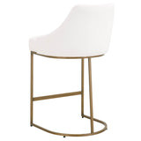 Parissa Counter Stool in Livesmart Peyton-Pearl, Brushed Gold, Set of 2 from Essentials For Living - Luna Furniture