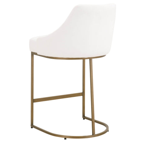 Parissa Counter Stool in Livesmart Peyton-Pearl, Brushed Gold, Set of 2 from Essentials For Living - Luna Furniture