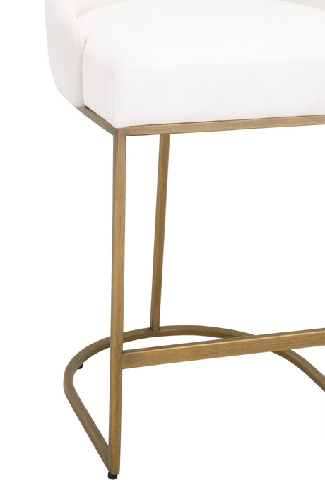 Parissa Counter Stool in Livesmart Peyton-Pearl, Brushed Gold, Set of 2 from Essentials For Living - Luna Furniture