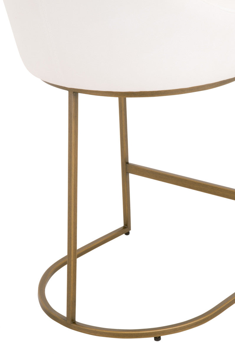Parissa Counter Stool in Livesmart Peyton-Pearl, Brushed Gold, Set of 2 from Essentials For Living - Luna Furniture