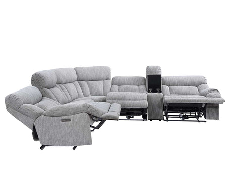 Park City Pearl Silver 6-Piece Dual Power Reclining Sectional from Steve Silver - Luna Furniture